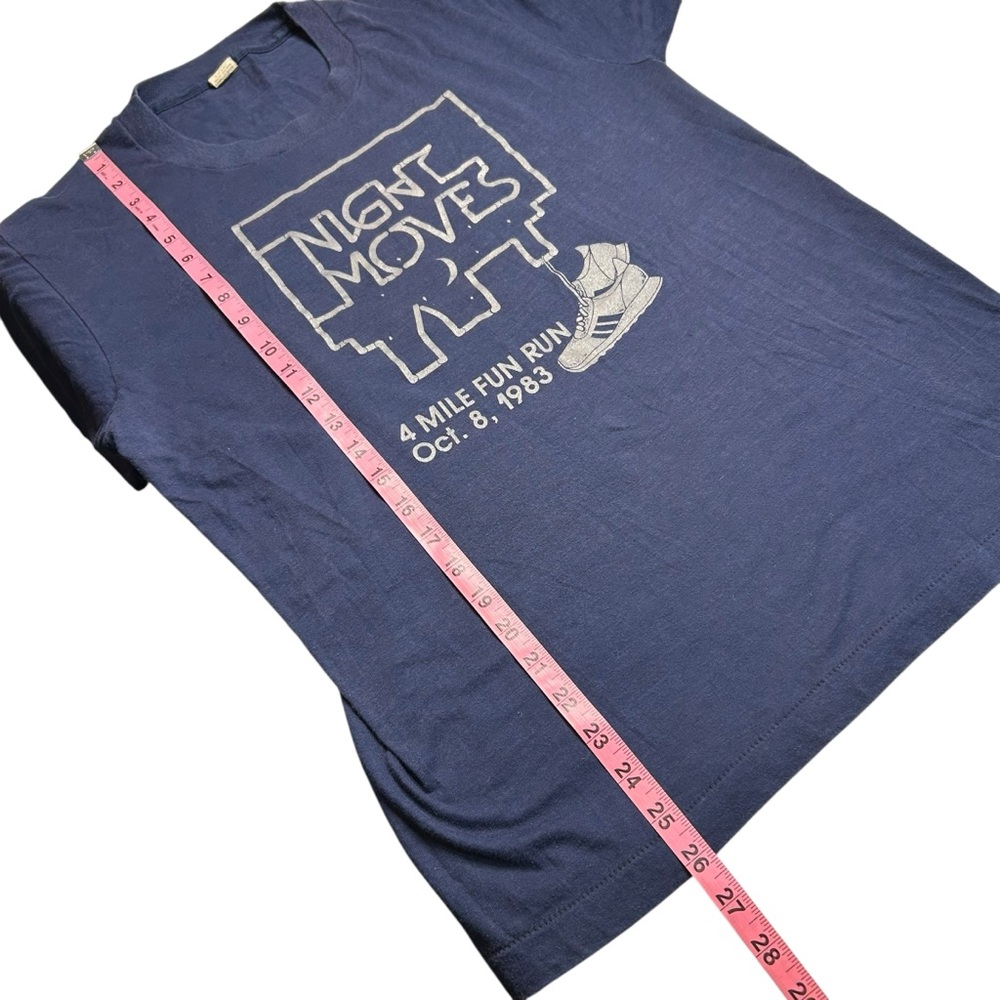 Vintage 1983 Screen Stars Night Moves Fun Run Tee USA Single Stitch Large - Picture 9 of 9